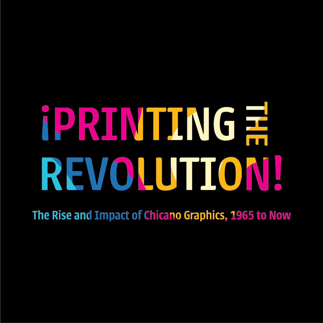 colorful ¡Printing the Revolution! lockup on a black background